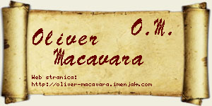 Oliver Macavara vizit kartica